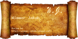 Wimmer Jakab névjegykártya